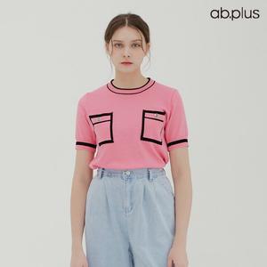 [ab.plus] 배색 포인트 반팔 니트 (LSX2MW31A)