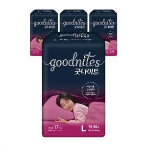 굿나이트 팬티형 키즈 기저귀 여아용, 대형(L), 68매 one option