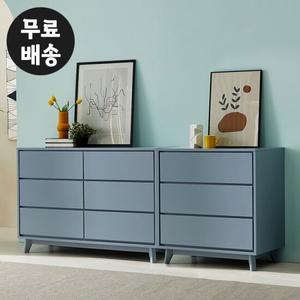 레체 와이드 3단 서랍장세트 수납장(2000/그레이)