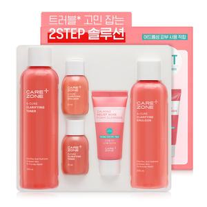 케어존 아큐어 클래리파잉 약산성 민감성 저자극 기초화장품 스킨로션 2종세트