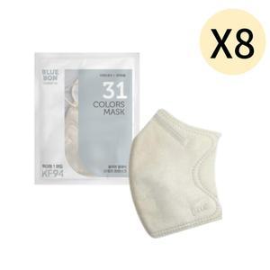 블루본 KF94 마스크 특대형 코코넛화이트 30매 X 8