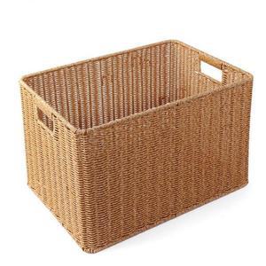 바구니 사각 내추럴 44x30cm 라탄짜임 다용도