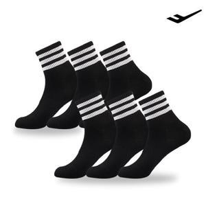 프로스펙스 남성용 스포츠 논쿠션 중목 양말 D타입 6p 세트 블랙