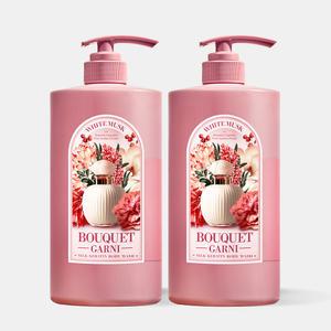 2개 부케가르니 모이스처 바디워시 1000ml 대용량 향좋은 약산성 퍼퓸 바디샤워 화이트머스크 향