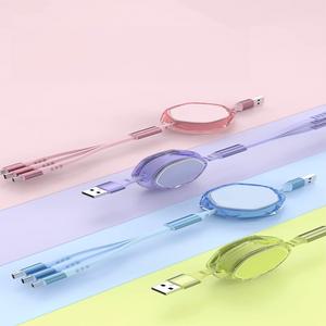 USB to C타입 120W 3in1 고속 멀티 충전 릴케이블 1m