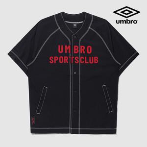 [엄브로] 크리스피 타슬란 반팔 베이스볼 셔츠 UQ221CJK58 BLK