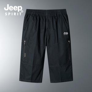 JEEP SPIRIT 남자 반바지 7부 밴딩 빅사이즈 여름 면 반바지