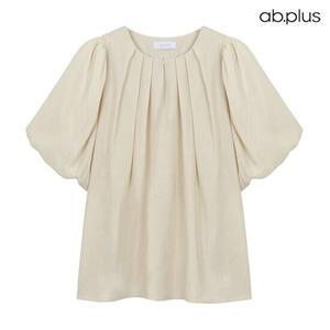 [ab.plus/신상] 핀턱 주름 퍼프 소매 반팔 블라우스 (LSZ2MB34A)