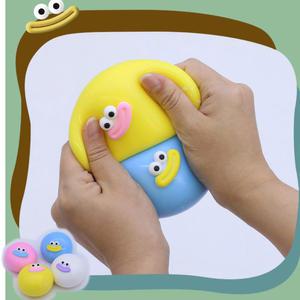 말랑빵숙이 (소-6cm) 눈과 잎을 떼였다 붙였다 스트레스볼 스퀴시볼 말랑이 장난감 말랑빵떡이