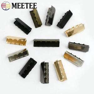 10/50Pcs Meetee 금속 클립 가방 스트랩 엔드 스토퍼 허리띠 벨트 테일 지퍼 재봉