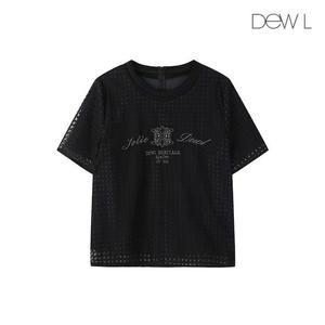 듀엘 메탈 자수 레이스 블라우스 BK_D242MSC050