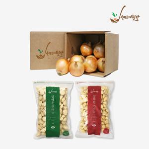 [셰프의텃밭] 24년,25년산 햇 깐마늘 1kg - 통마늘/양파