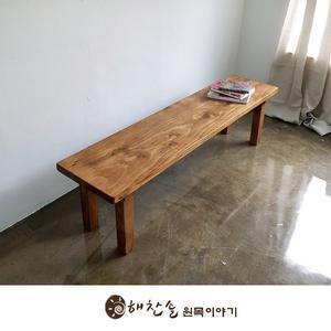 해찬솔 소나무 통원목 에코 1400긴벤치 원목의자_tr 원목식탁의자 우드슬랩 카페의자