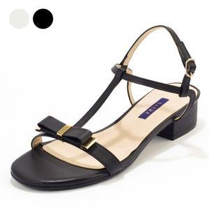 갤러리아 SAERA 세라 여성 T스트랩 포인트 라운드 토 샌들 S20S411 흑색 3CM