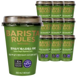 바리스타룰스 로어슈거 에스프레소 라떼 250ml x 10개 / 커피 컵커피
