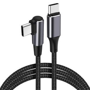 90도 L자형 C to C타입 PD100W 5A 480Mbps 고속 충전케이블 안드로이드 급속 Type-C 충전선 게임전용