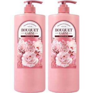 부케가르니 실크 케라틴 샴푸 화이트머스크, 1500ml, 2개