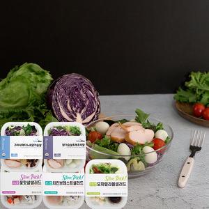 5종 토핑 샐러드 도시락 메추리알+그라나파다노+꽃맛살+치킨+모짜볼_소스포함