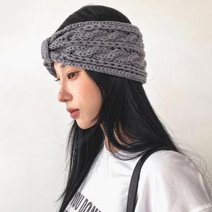 여자 캐주얼 꽈배기 니트 와이드 반다나 헤어밴드
