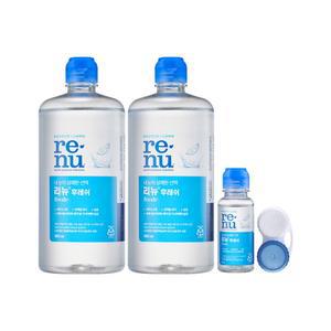 리뉴 후레쉬 500ml 2개 + 60ml + 렌즈케이스 (유통기한 25-10-31)  렌즈세척액