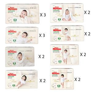 하기스 네이처메이드 퓨어코튼 밴드형 2-4단계(2~3팩) 팬티형 3-6단계(2팩) 순면 100% 아기피부보호