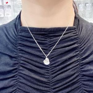 여성 클래식 볼드 멜팅 펜던트 실버925 패션 목걸이