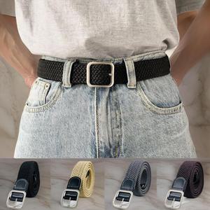 남자 무타공 허리끈 스판 캔버스 캐주얼 벨트