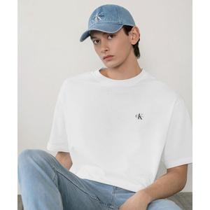 [국내매장정품] 캘빈클라인 진 CALVIN KLEIN JEANS [2PACK] 남녀공용 로고 솔리드 반팔 티셔츠 4RAB217 UB1