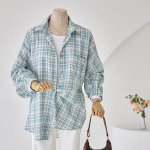 루즈핏 체크셔츠_T2504BL607A