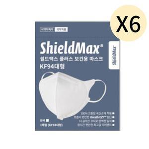 쉴드맥스 KF94 마스크 대형 흰색 슬림핏 추천 50매 X6