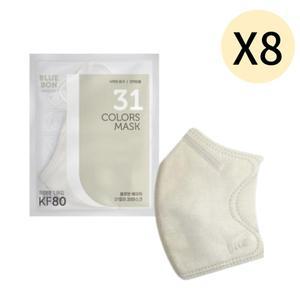 블루본 KF80 마스크 특대형 코코넛화이트 30매 X 8