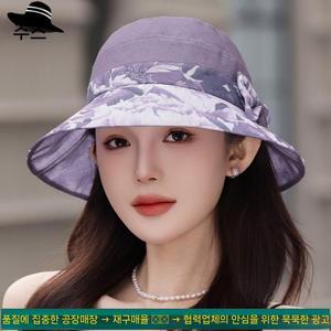 여성 자외선 차단 햇 여름 통기 선캡 꽃무늬 오이겐 벙거지 C32-3 원픽3