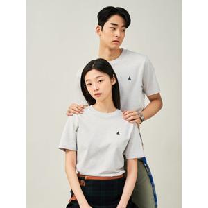 [빈폴] [Essential] 남녀공용 수피마 코튼 라운드넥 티셔츠 - 아이보리 (BC5242E120)