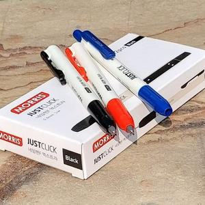 JUSTCLICK 0.4mm 노크식 극세필 네임펜 1다스 문구반점 저스트클릭 똑딱이네임펜 매직 유성매직