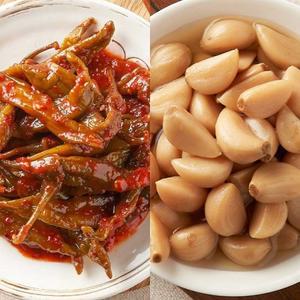 [참맛나반찬] 고추무침 1kg + 알마늘 1kg 밥도둑 반찬