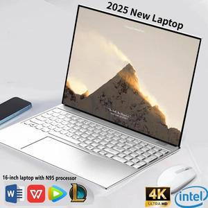16인치 게이밍 노트북-인텔 셀러론 N95 4K HD 120Hz 32GB RAM 2TB SSD Windows 11 지문 인식 고속 오피스