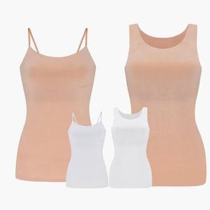 여성 여름 끈런닝 민소매런닝 인견 쿨 브라캡 런닝 캐미솔 흰색 베이지색