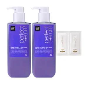 미쟝센 퍼펙트 매직 스트레이트 세럼 샴푸 530ml, 2개 + 증정 (살롱10 샴푸, 6ml, 손상+트리트먼트, 6ml, 손상 ,1개)