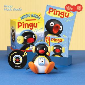 Martube  Pingu 음악 듣기 흔들리는 머리 스피커 휴대용 미니 블루투스 데스크탑 장식 생일 어린이 선물