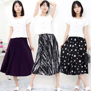 여름 시원한 쿨(COOL) 플리츠 롱스커트  아이스 치마  냉감 스커트 플레어치마 빅사이즈 엄마옷