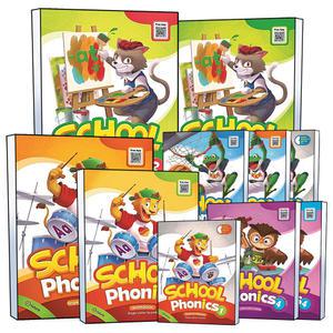 [카드10%] School Phonics 스쿨 파닉스 1 2 3 4 레벨 SB WB TB 세트 교재 워크북 어린이 영어 문법 책