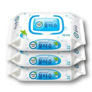 깨끗한나라 페퍼민트 물티슈 캡형 70매 x 15팩