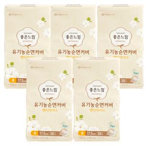 좋은느낌 유기농순면 라이너 롱 36개 x 5개