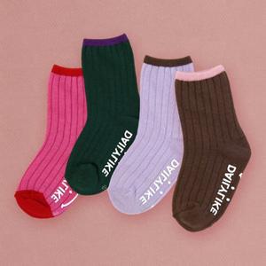 [데일리라이크](대구신세계)데일리 키즈 솔리드 골지 삭스 2P