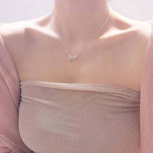 925실버 보우 미니 은목걸이