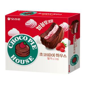 오리온 초코파이 하우스 딸기앤크림 12입 408g 1개