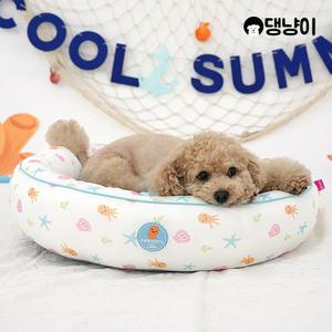 [댕냥이] 언더더씨 쿨 베드 / 강아지 고양이 원형 쿨방석 화이트