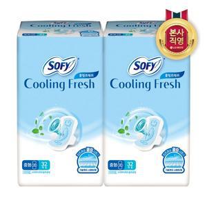 [엘지생활건강]쏘피 쿨링프레쉬 생리대 날개형 중형 32P X 2팩