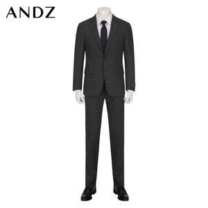 남자 브라운 차콜 쉐도우 체크 패턴 울 스판 정장 셋업 BJD3SB31103