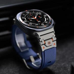 삼성 갤럭시 워치 7 울트라용 갭 없는 실리콘 스트랩, 47mm 스포츠 소프트 밴드, 고무 시계줄